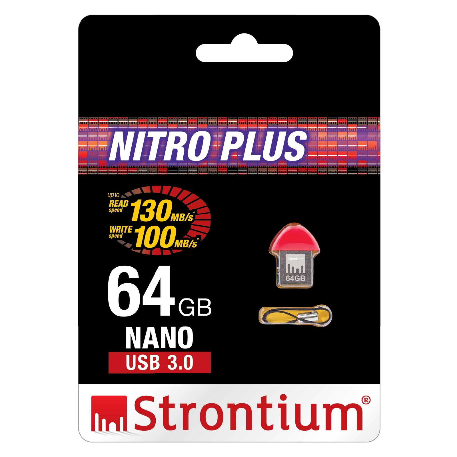 USB флеш накопичувач Strontium Flash 64GB NANO RED USB 3.0 (SR64GRDNANOZ) зображення 3