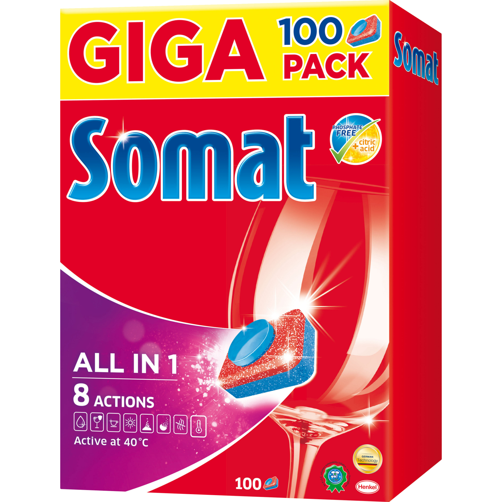 Таблетки для посудомоечных машин Somat All in 1 100 шт (9000101020236)