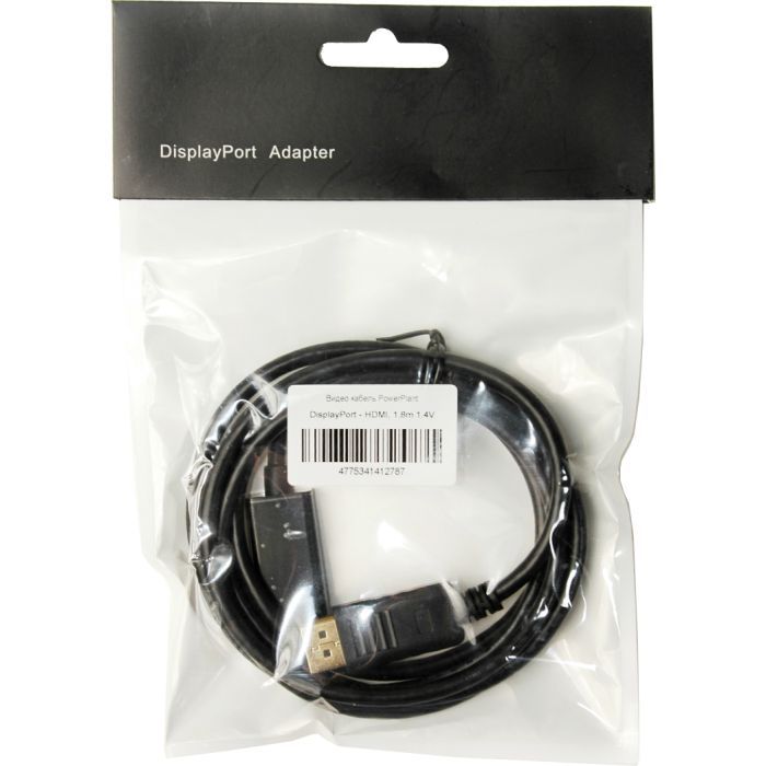 Кабель мультимедийный Display Port to HDMI 1.8m PowerPlant (KD00AS1278) изображение 3