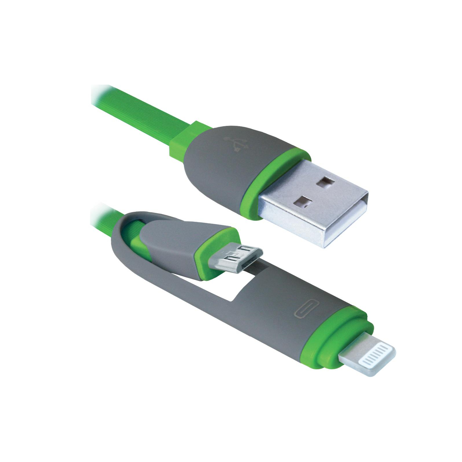 Дата кабель USB10-03BP USB - Micro USB/Lightning, green, 1m Defender (87489) зображення 2