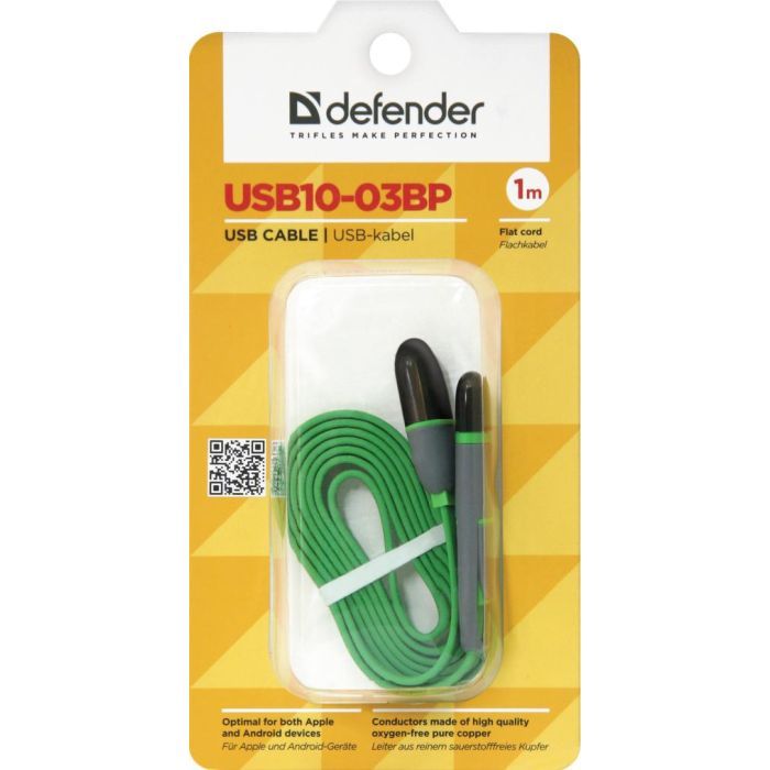 Дата кабель USB10-03BP USB - Micro USB/Lightning, blue, 1m Defender (87487) изображение 5
