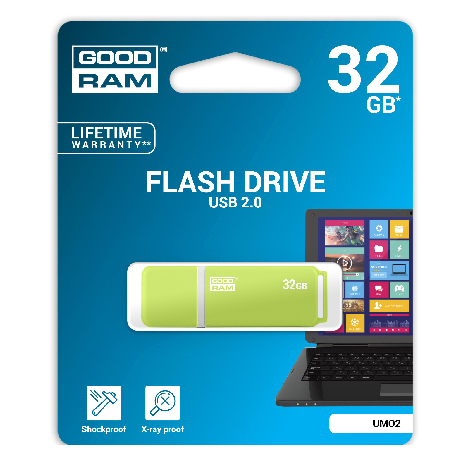 USB флеш накопитель Goodram 8GB UMO2 Orange Green USB 2.0 (UMO2-0080OGR11) изображение 6