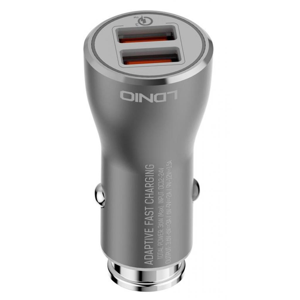 Зарядное устройство LDNIO DL-C407Q 2*USB, 3A, QC 3.0 Grey (63392) изображение 4