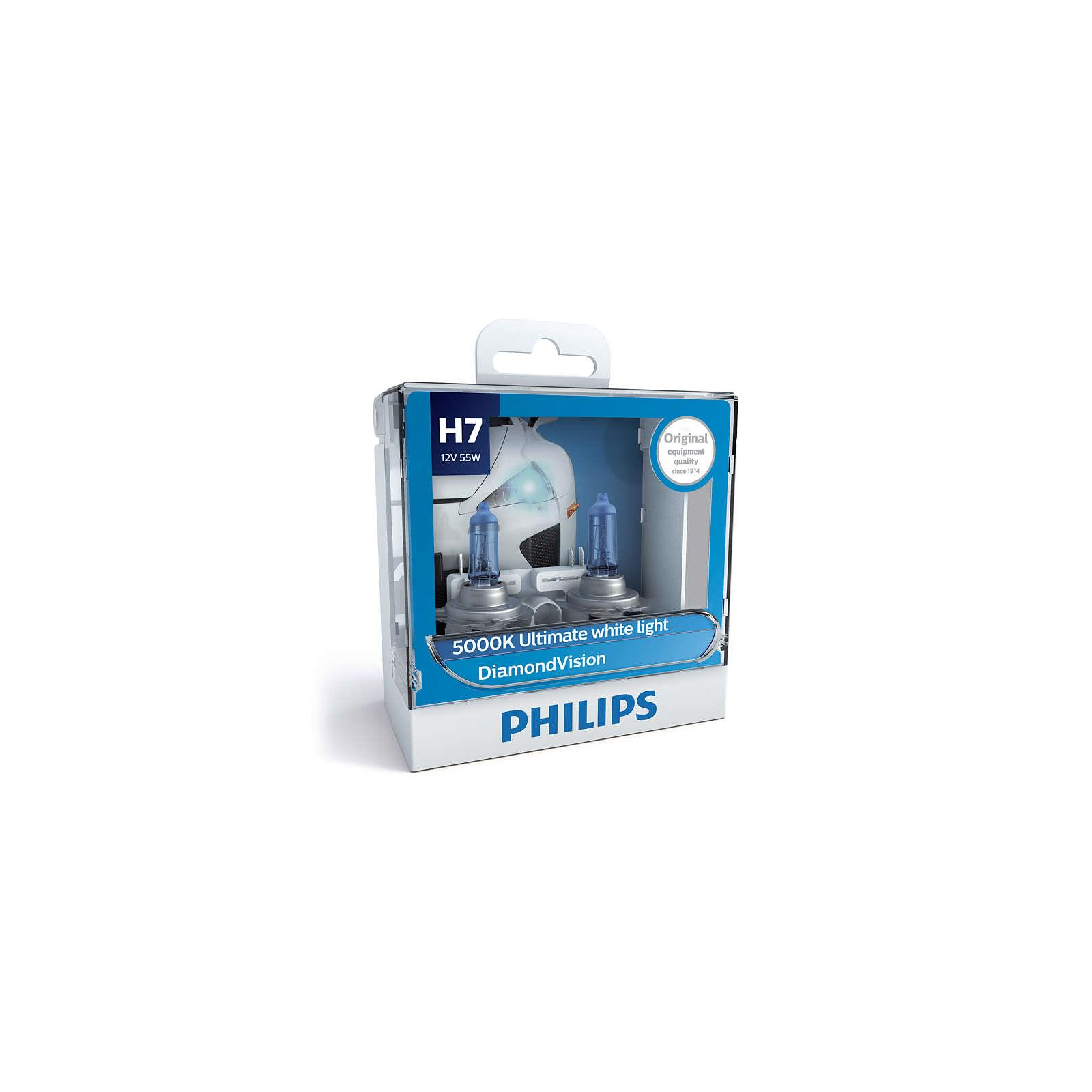 Автолампа Philips H7 Diamond Vision, 5000K, 2шт (12972DVS2)