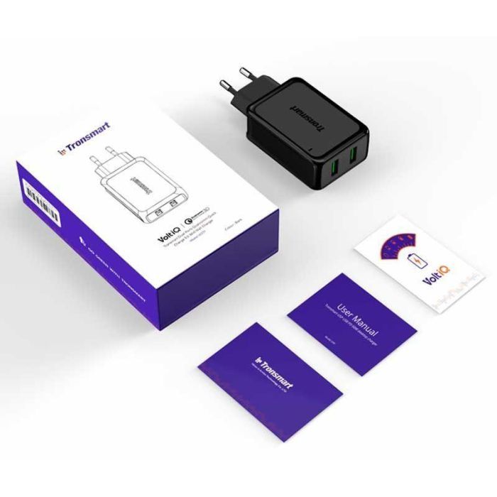 Зарядное устройство Tronsmart W2TF 36W Dual Port Qualcomm QC 3.0&VoltiQ (232340) изображение 2