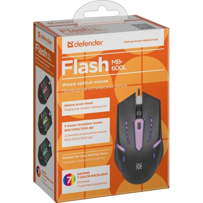 Мышка Defender Flash MB-600L Black (52600) изображение 7