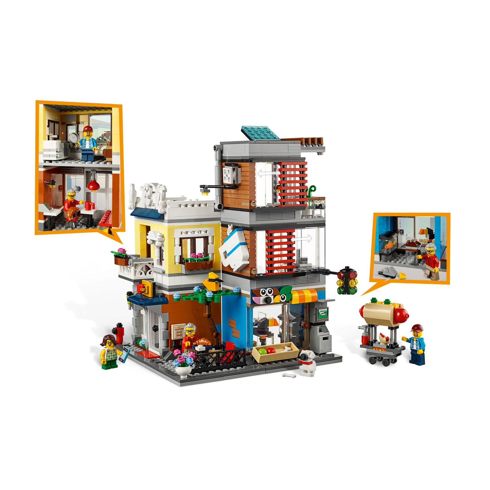 Конструктор LEGO Creator Зоомагазин і кафе в центрі міста (31097) зображення 4