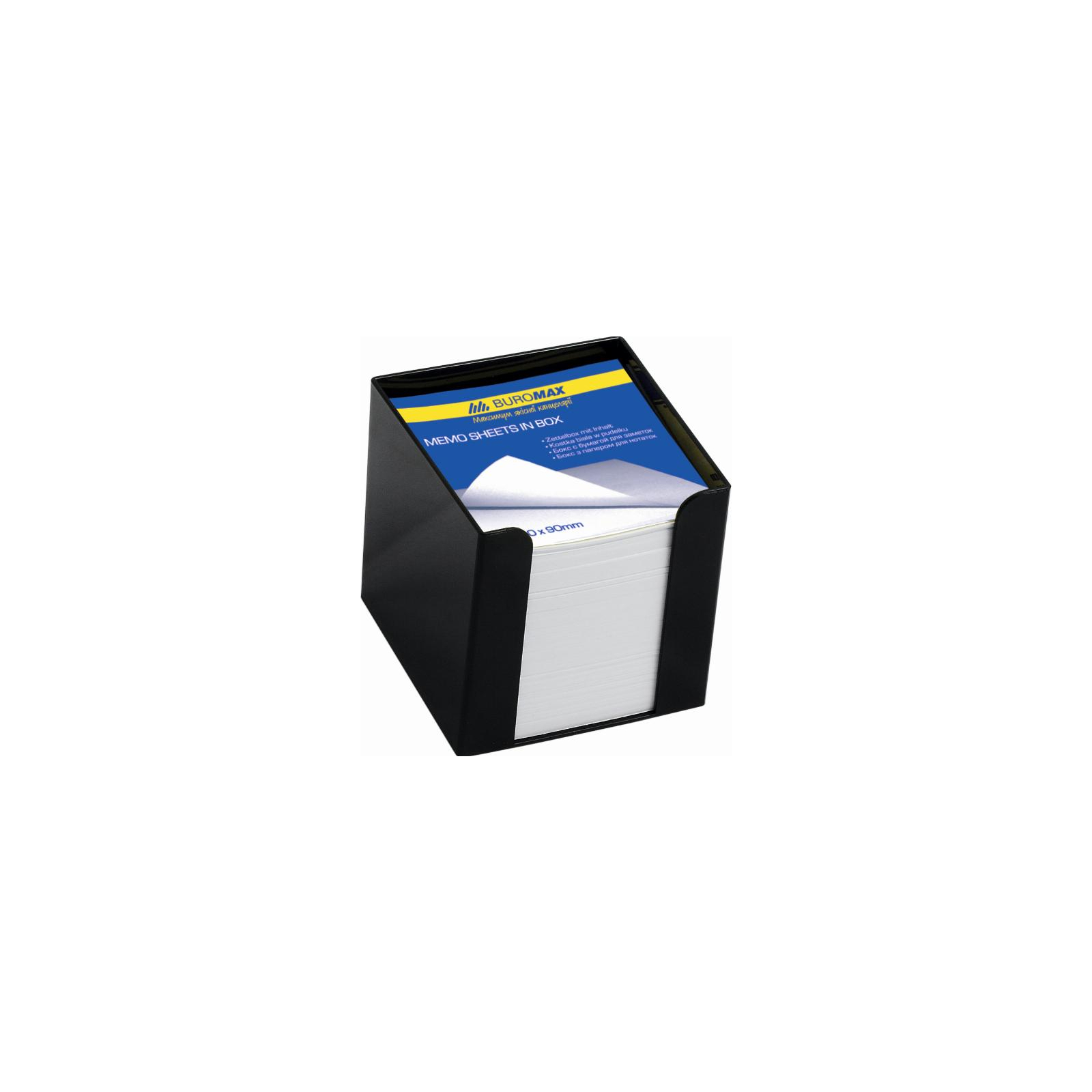 Підставка-куб для листів і паперів Buromax 90x90x90 мм, black, with paper (BM.2290-01)