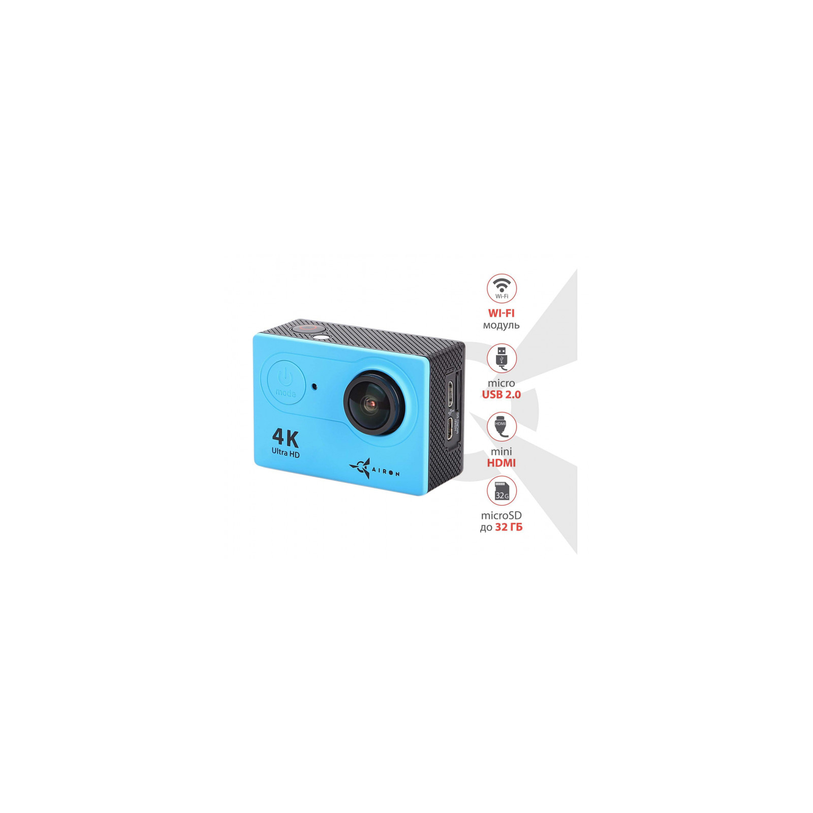 Экшн-камера AirOn ProCam 4K blue (4822356754451) изображение 5