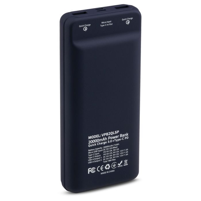 Батарея універсальна Vinga 20000 mAh QC3.0 Display soft touch purple (VPB2QLSP) зображення 2