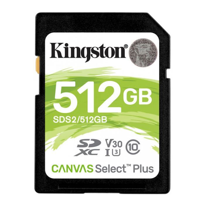 Карта памяти Kingston 512GB SDXC class 10 UHS-I U3 Canvas Select Plus (SDS2/512GB)