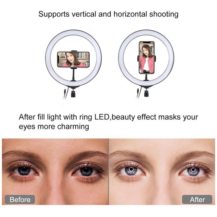 Набор блогера Puluz Ring USB LED lamp 10"+ tripod 1.1m (PKT3053B) изображение 4