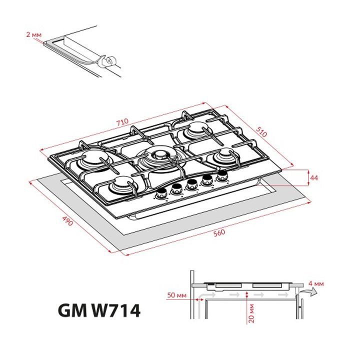 Варочна поверхня Weilor GM W 714 BL зображення 12