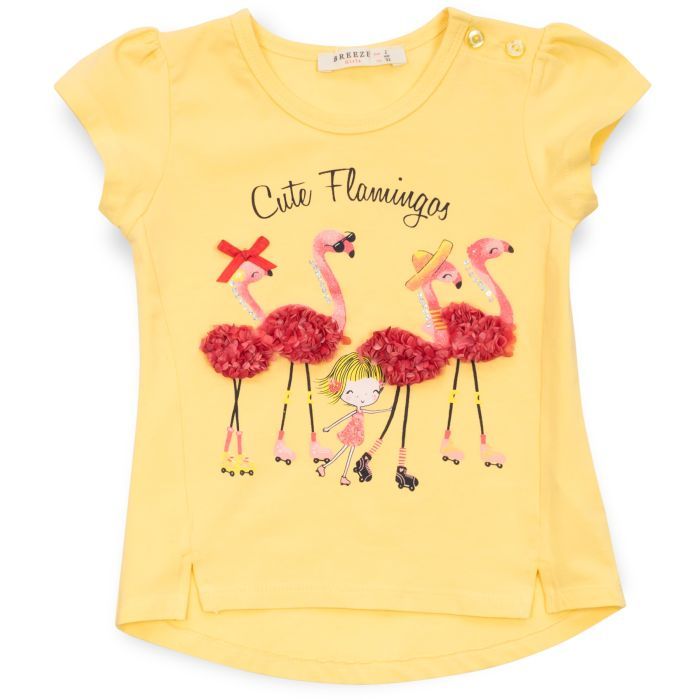 Футболка детская Breeze с фламинго и капри (13490-104G-yellow) изображение 5