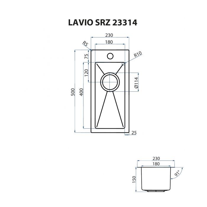 Мойка кухонная Minola LAVIO SRZ 23314 изображение 6