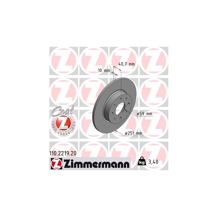 Тормозной диск ZIMMERMANN 110.2219.20