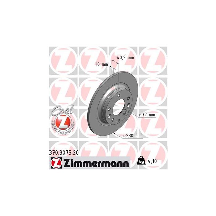 Тормозной диск ZIMMERMANN 370.3075.20
