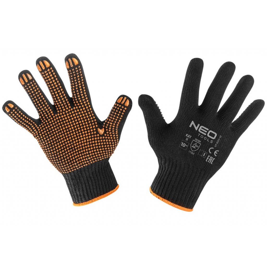 Захисні рукавиці Neo Tools робочі, бавовна і поліестер, пунктир, р. 8 (97-620-8)