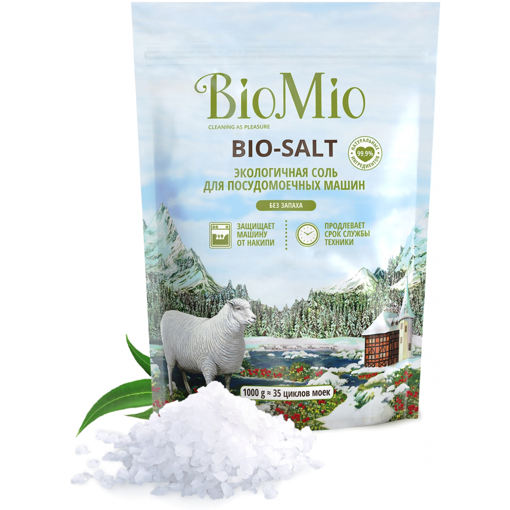 Соль для посудомоечных машин BioMio Bio-Salt без запаха 35 циклов/1 кг (4603014010728)