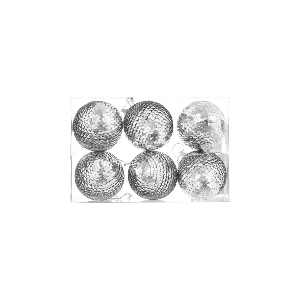 Елочная игрушка Jumi шарики 6 шт (6 см) серебристые (5900410791015)
