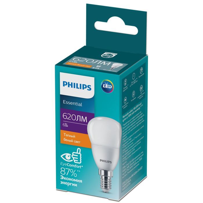 Лампочка Philips ESSLEDLustre 6W 620lm E14 827 P45NDFRRCA (929002971407) изображение 2