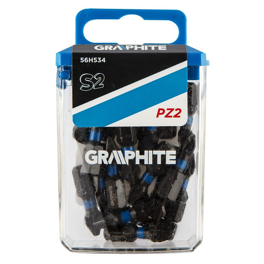 Набор бит Graphite ударных PZ2 x 25 мм, 20 шт. (56H534)