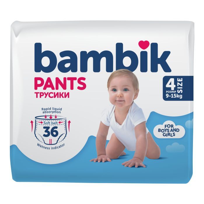 Подгузники Bambik трусики 4 (9-15 кг) 36 шт (4823071652550)