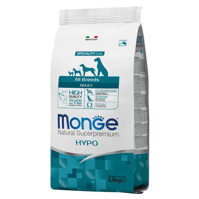 Сухой корм для собак Monge Dog All breeds Hypoallergenic с лососем и тунцем 2.5 кг (8009470011167)