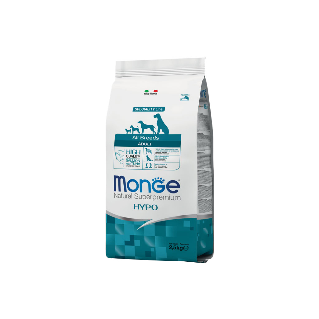 Сухой корм для собак Monge Dog All breeds Hypoallergenic с лососем и тунцем 2.5 кг (8009470011167)