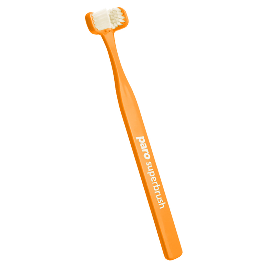 Зубная щетка Paro Swiss Superbrush трехсторонняя оранжевая (7610458007242-orange)