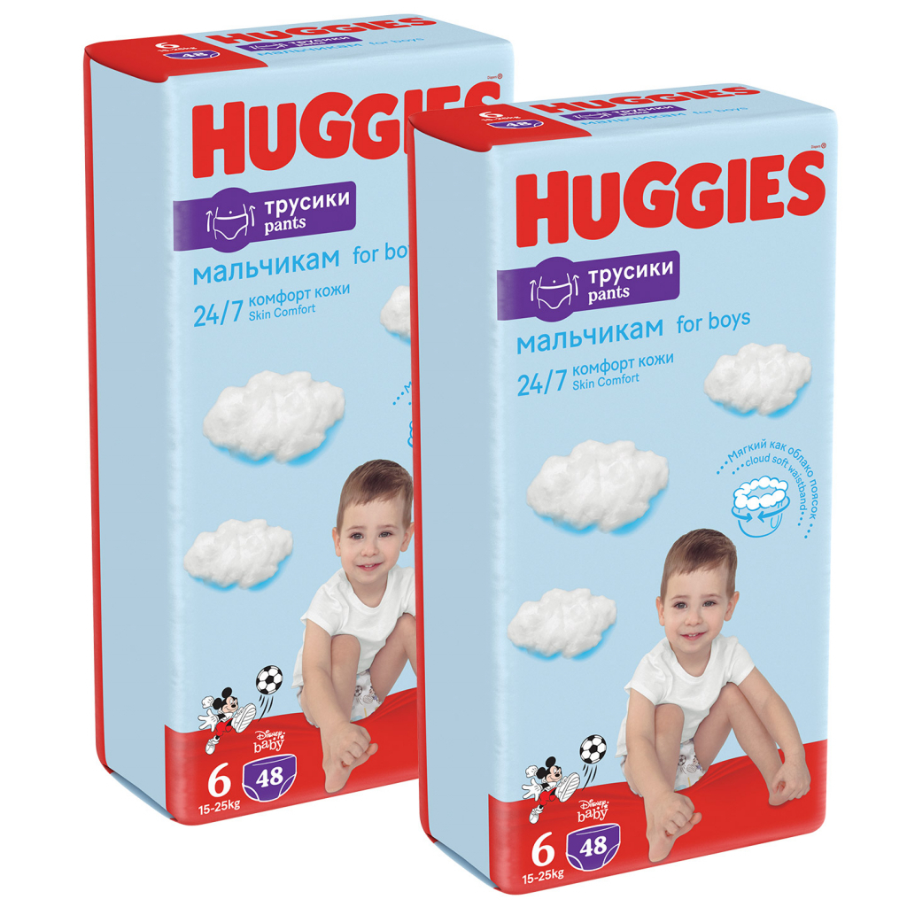 Підгузки Huggies Pants 6 (15-25 кг) для хлопчиків 60 шт (5029053564142) зображення 2