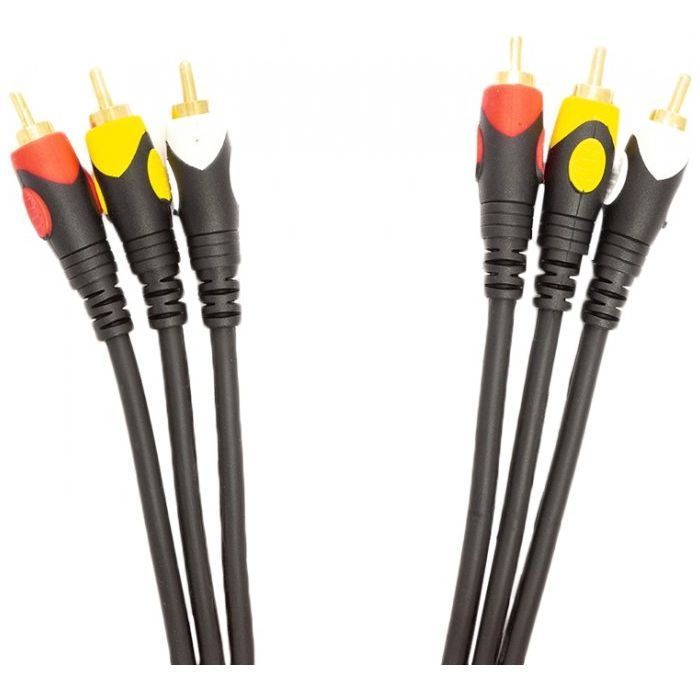 Кабель мультимедийный 3xRCA (M) to 3xRCA (M) 1.5 m PowerPlant (CA911714)