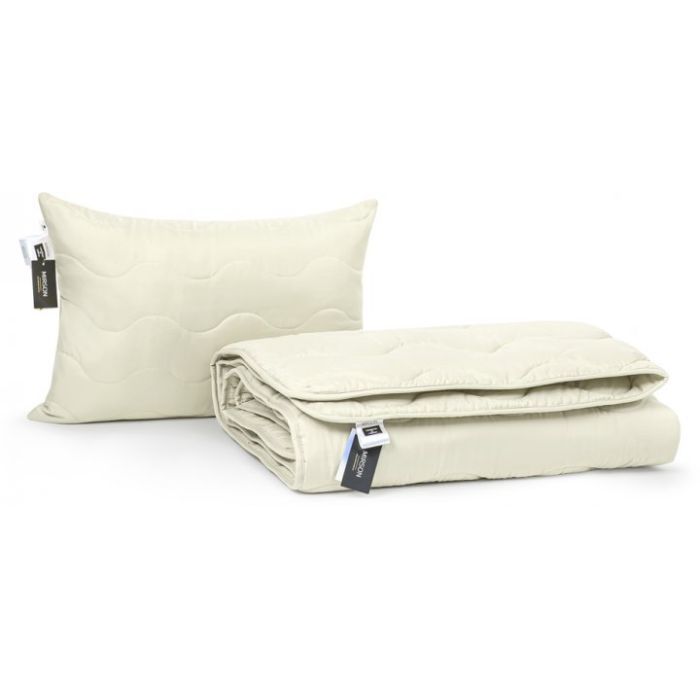 Ковдра MirSon Набір вовняний №1677 Eco Light Creamy Ковдра 220х240 + подуш (2200002656719) зображення 3