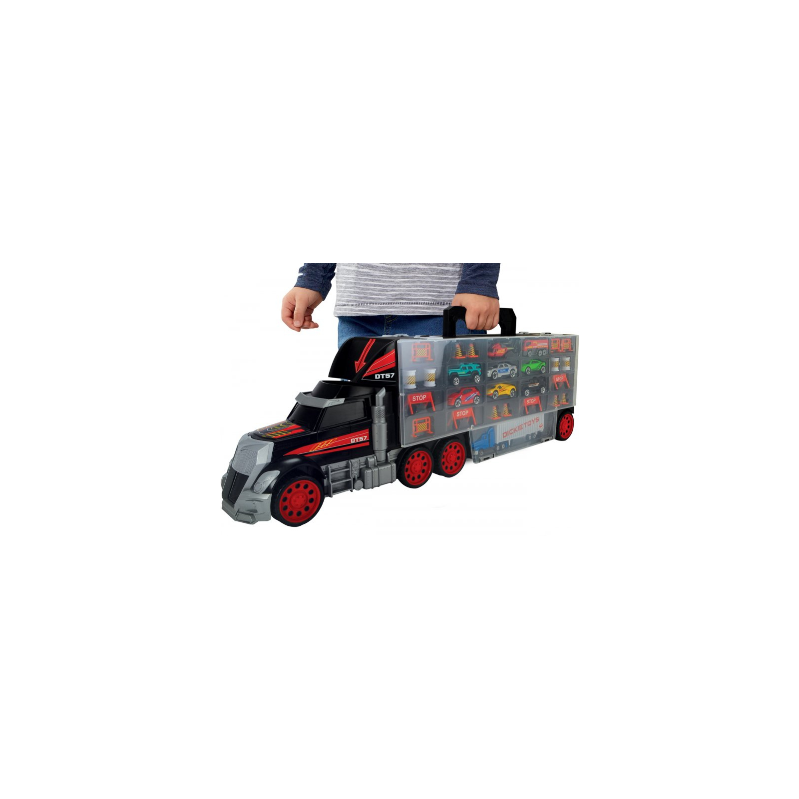 Игровой набор Dickie Toys Трейлер перевозчик авто, грузовик с ручкой (3749023) изображение 5