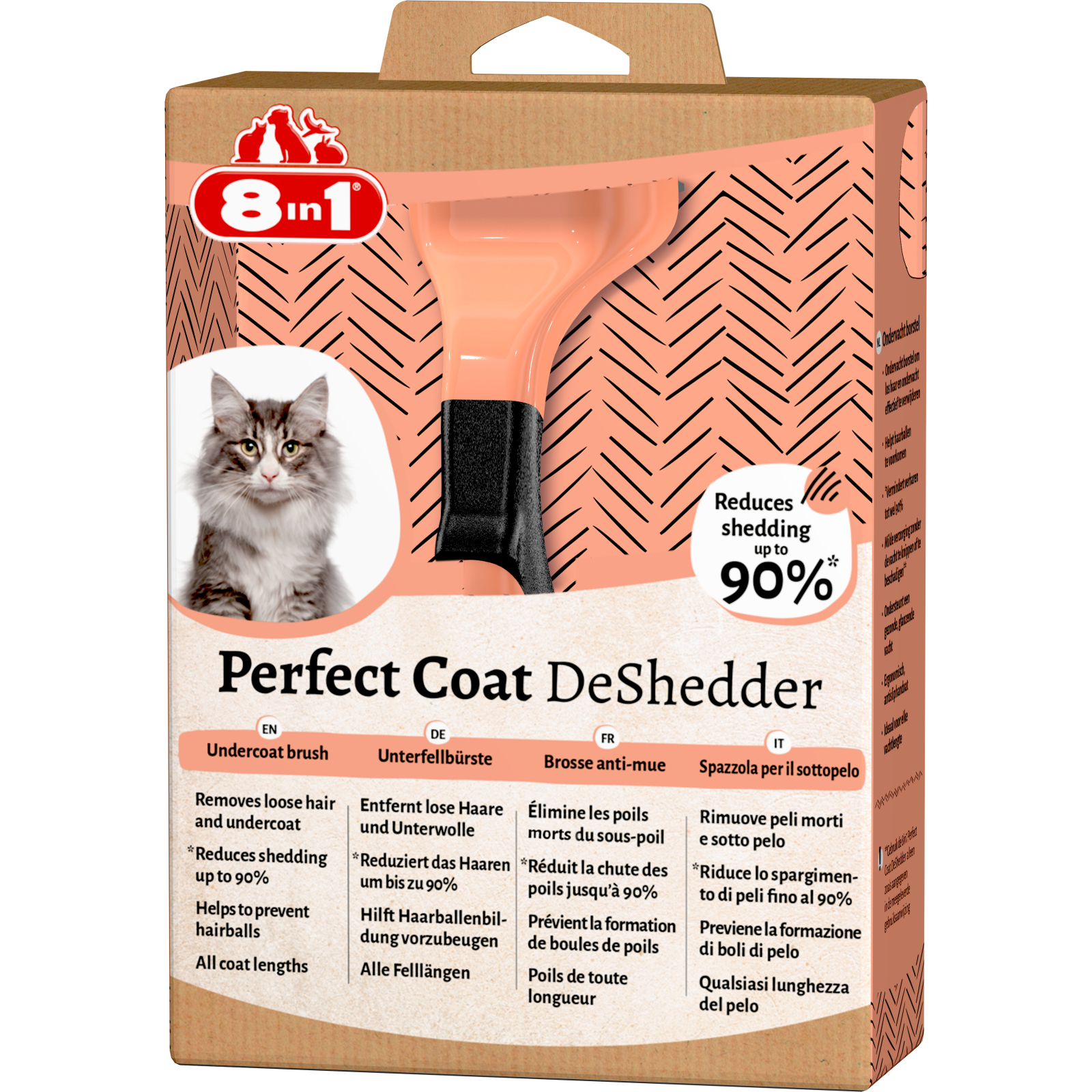 Фурмінатор для тварин 8in1 Perfect Coat для котів 4.5 см помаранчевий (4048422149491) зображення 10
