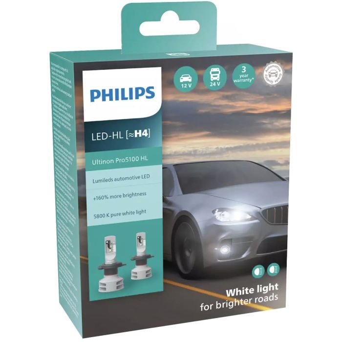 Автолампа Philips LED H4 11342U51Х2 12/24V Ultinon Pro5100 +160 (74242) зображення 3