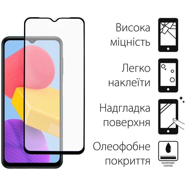 Скло захисне Dengos Full Glue Samsung Galaxy M13 (black) (TGFG-229) зображення 3