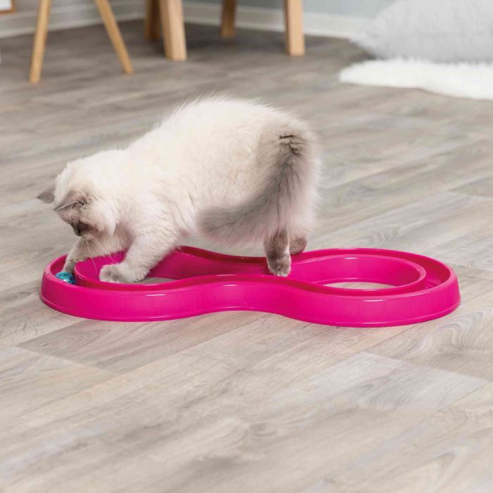 Игрушка для кошек Trixie Ball Race Змейка-восьмерка с мячиком 65x31 см (розовая) (4011905414133) изображение 5