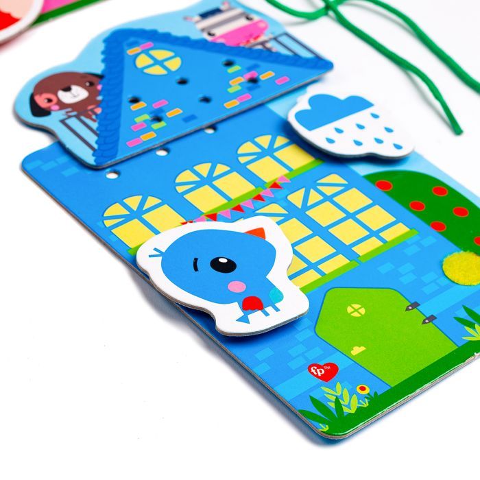 Развивающая игрушка Vladi Toys Игра-шнуровка Fisher Price Цветные домики (укр) (VT5303-26) изображение 3