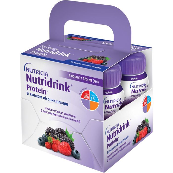 Детская смесь Nutricia Nutridrink Protein Berries 4 шт х 125 мл (8716900570353) изображение 2