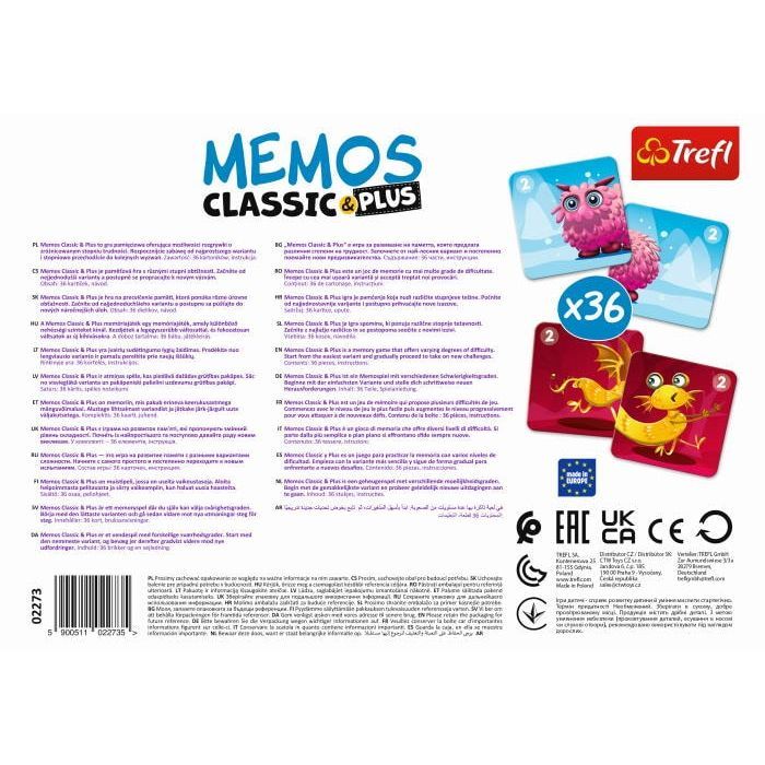 Настольная игра Trefl Мемо Классическое Милые монстрики (Memos Classic&plus Cute monsters) (02273) изображение 4