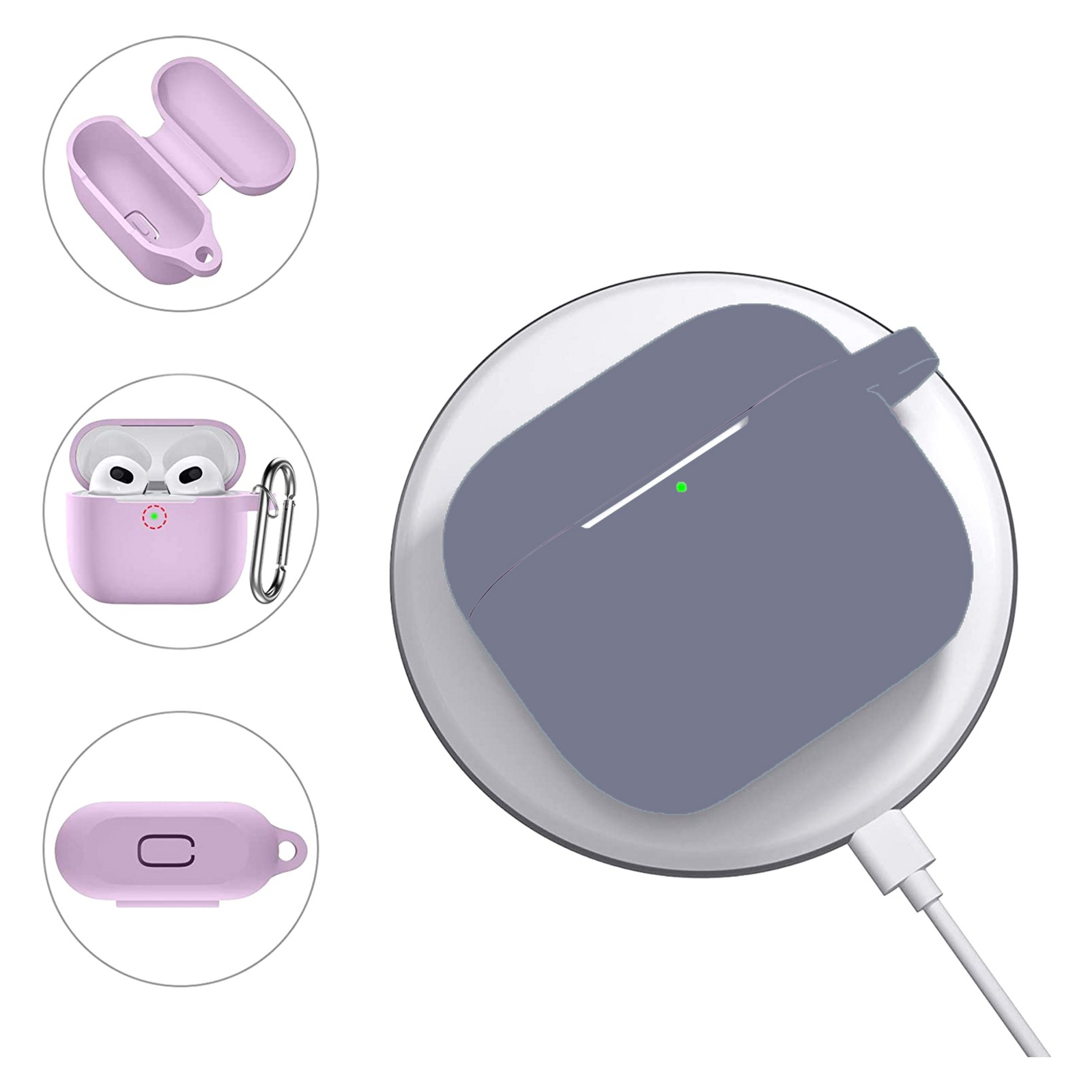 Чохол для навушників BeCover Silicon для Apple AirPods (3nd Gen) Light Purple (707183) зображення 4