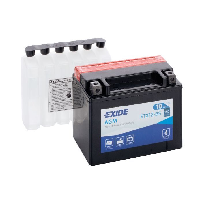 Аккумулятор автомобильный EXIDE AGM 10Ah (+/-) (150EN) (ETX12-BS)