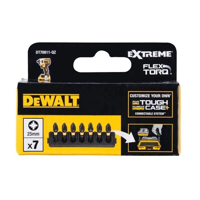 Набір біт DeWALT в касеті для Tough Case, FlexTorq, L = 25 мм, Pz2, 7 шт (DT70811) зображення 2