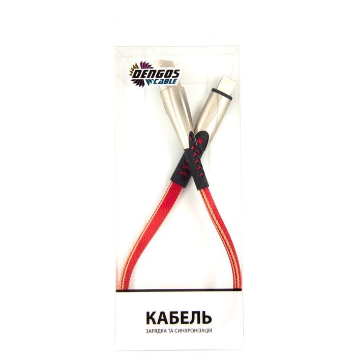 Дата кабель USB 2.0 AM to Lightning 0.25m red Dengos (PLS-L-SHRT-PLSK-RED) изображение 3