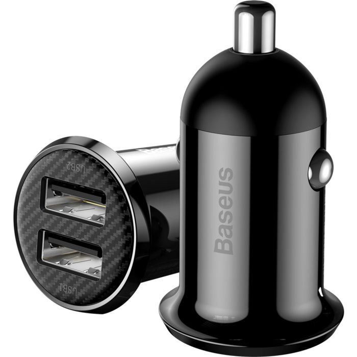 Зарядний пристрій Baseus Grain Pro Car Charger (Dual USB 4.8A ) USB Black (CCALLP-01) зображення 4