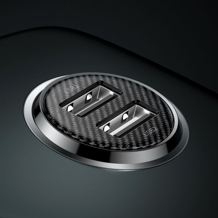 Зарядний пристрій Baseus Grain Pro Car Charger (Dual USB 4.8A ) USB Black (CCALLP-01) зображення 7