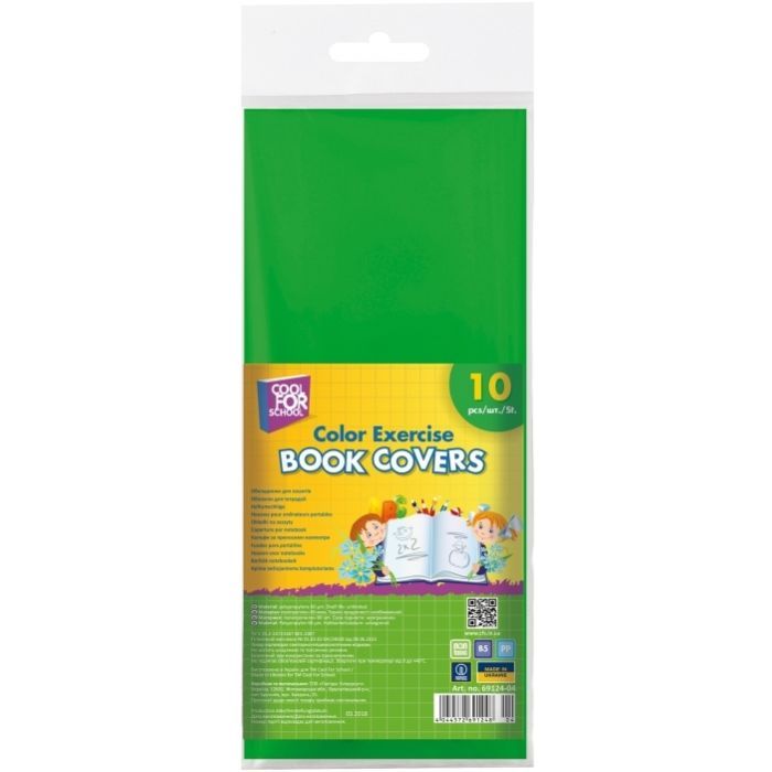 Обложки для тетрадей Cool For School 10 шт в упаковке, зеленый (CF69124-04)