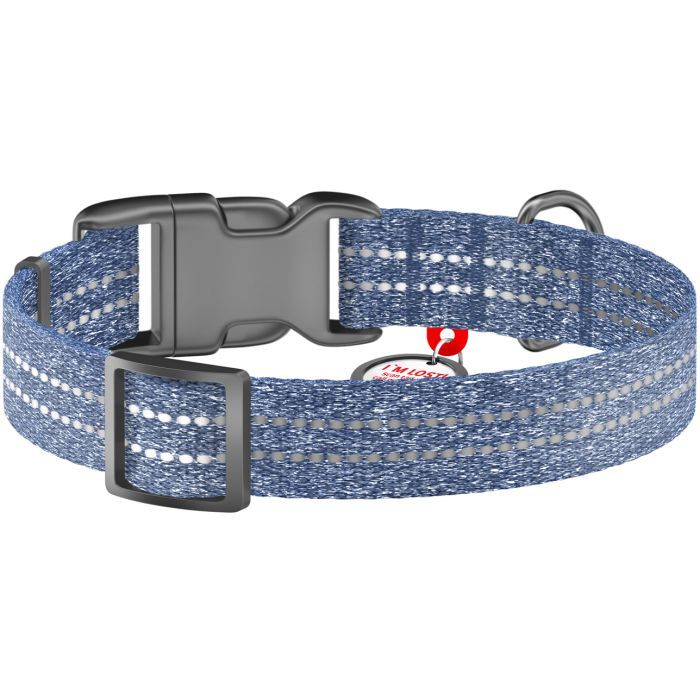 Нашийник для тварин WAUDOG Re-cotton з QR паспортом світловідбивний Ш 15 мм Д 25-35 см салатовий (02865) зображення 2