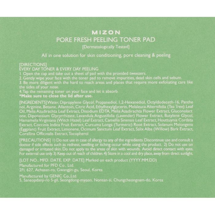 Пілінг для обличчя Mizon Pore Fresh Peeling Toner Pad 130 мл (8809663751975) зображення 3